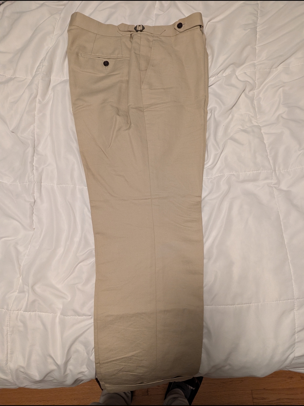 SOLD Men's Spier And Mackay Classic Straight-Leg Linen/Cotton Pants in Beige